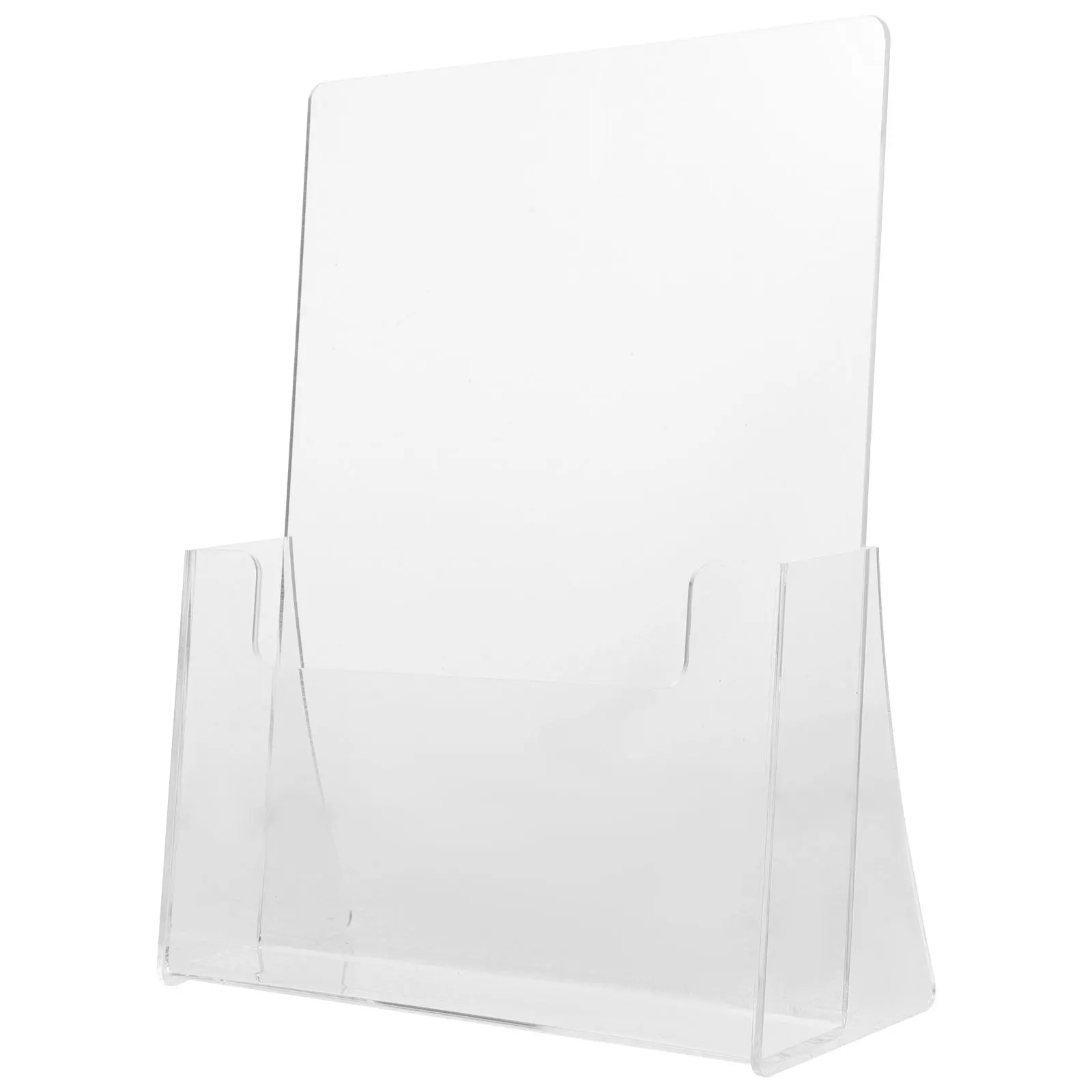 

Acrylic Brochure Display Stand Clear Transparent Organizer Home Office Document Magazine Display Holder Space Saving