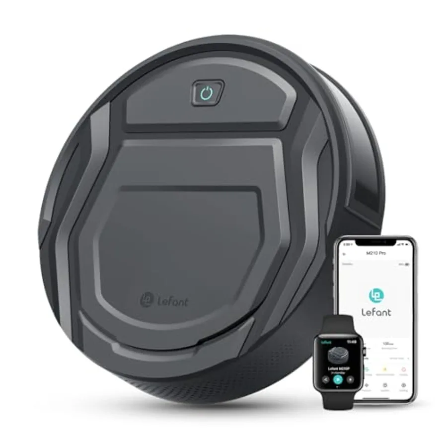 M210P Robot Vacuum Cleaner for pet owners: gray ABS plastic, ultra-thin quiet design with 4000Pa suction, 200-min runtime, self