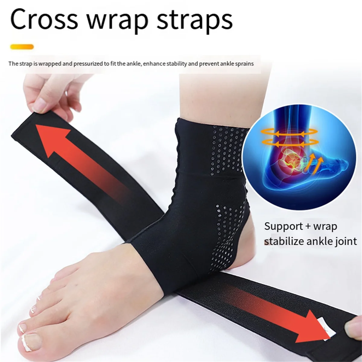 ABMW-2PCS Ankle Brace, Adjustable Compression Ankle Support Men & Women, , Stabilize Ligaments XXL