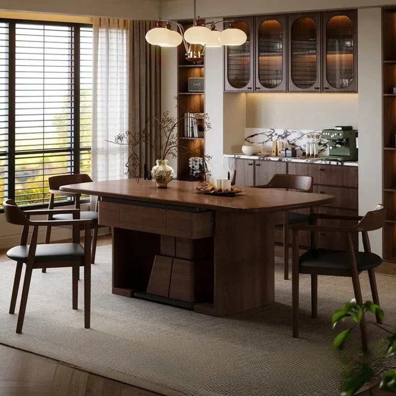 Solid wood dining table mahjong table integrated dual-purpose automatic living room household dining table multi-functional