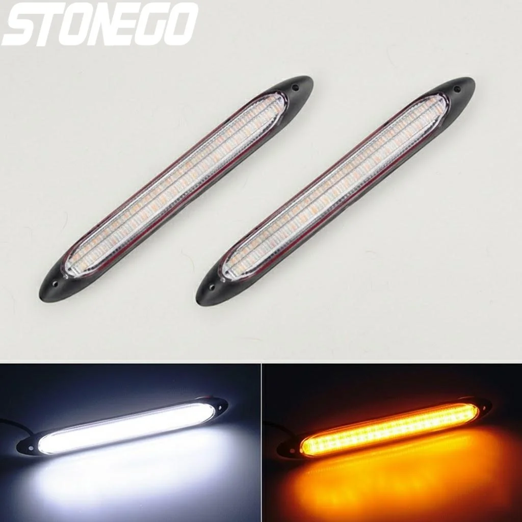 

Водонепроницаемые универсальные автомобильные дневные ходовые огни DC 12V LED с последовательным сигналом поворота, желтый динамический дневной свет