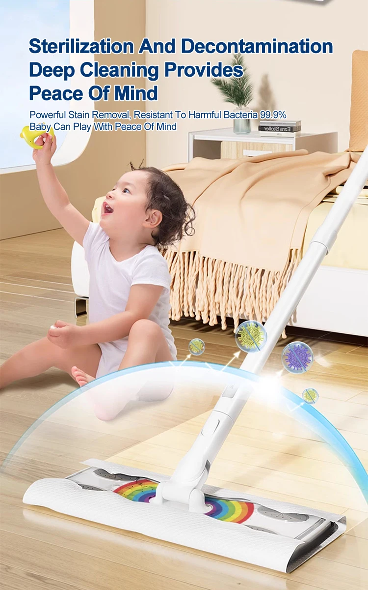 Electrostatic Dust Removal Paper Mop Disposable Dust Mop Lazy Flat Mop Household with 35PCS Dry Wet Wipes Cleaning Cloth