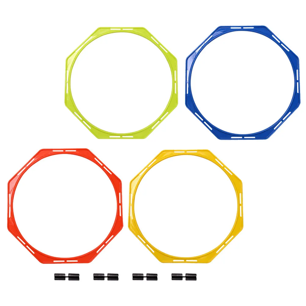 4 Uds. Anillos de agilidad, equipo de entrenamiento de fútbol de Color brillante, aros de fútbol portátiles, suministros deportivos, PP de alta calidad, seguro y duradero