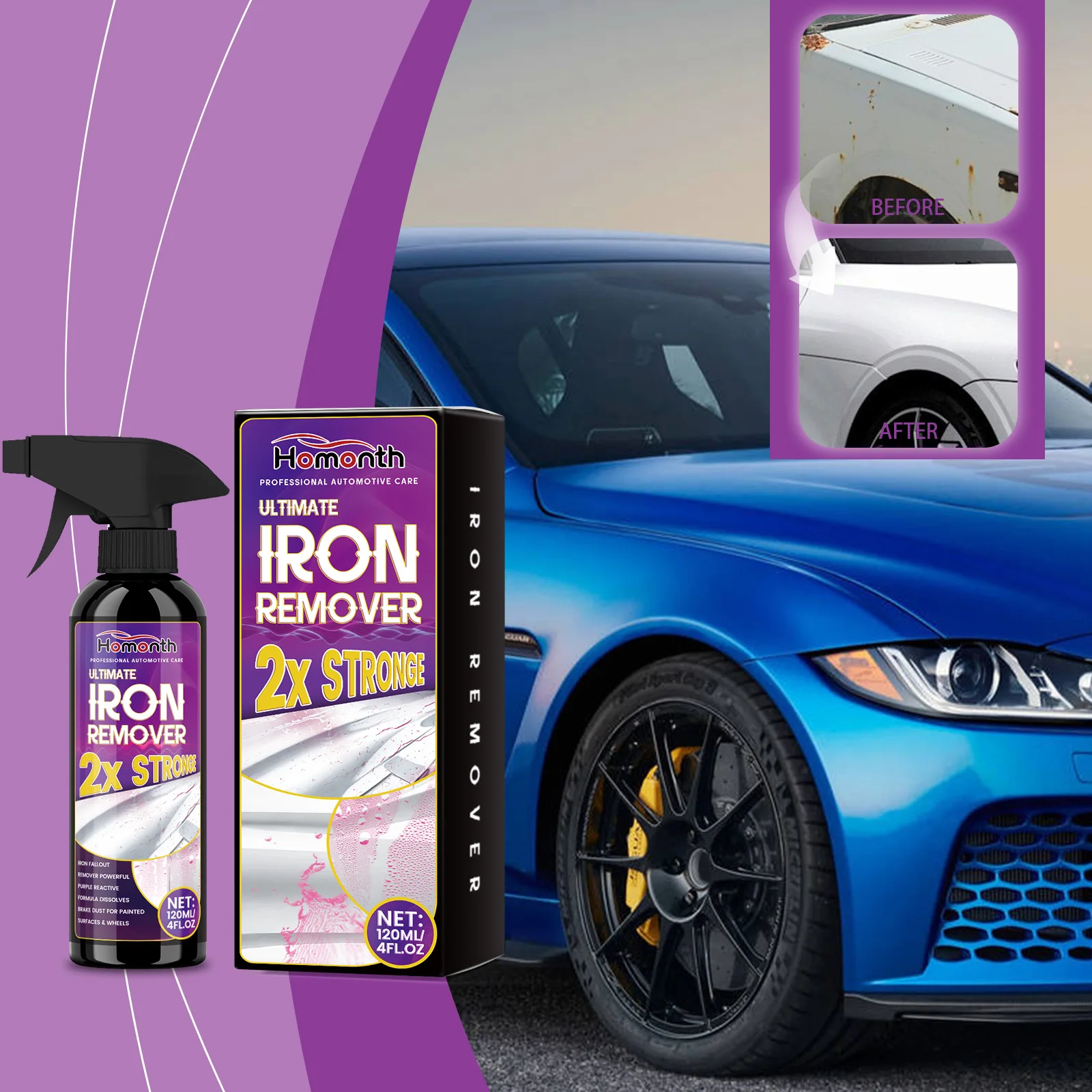 Dissolvant de rouille en métal pour voiture, inhibiteur de rouille, Spray dérouillant, moyeu de voiture domestique polyvalent, fer antirouille, nettoyage électrique, entretien de voiture