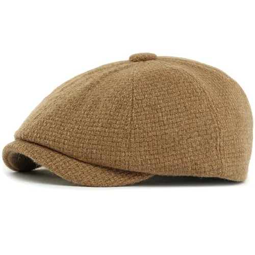 HT5032 Beret Cap New Spring Autumn Winter Men Women Cap Artist Painter Wool Beret Hat Male Female Adjustable Octagonal Beret Cap - Image 9