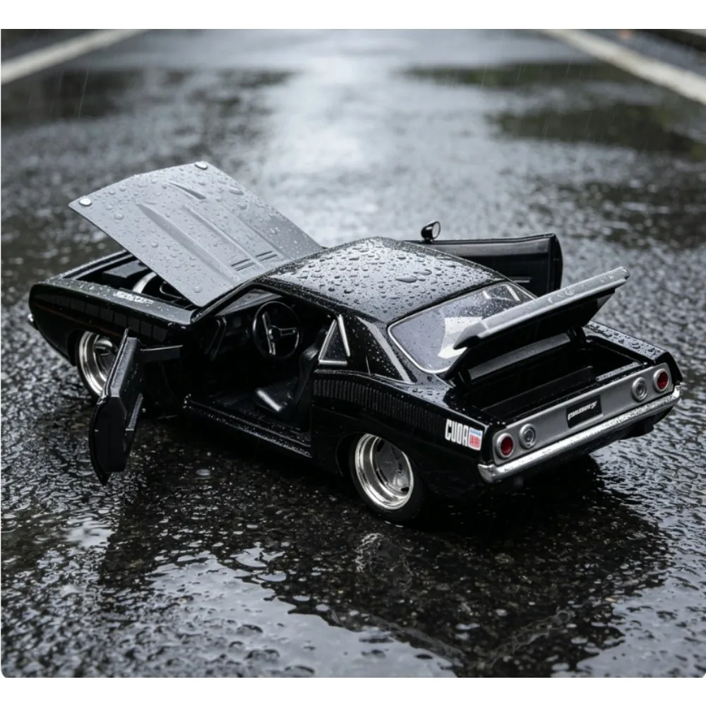 Jada 1:24 Letty's Plymouth Barracuda Fast & Furious 7 Diecast Model Car, Black American Muscle Collectible view 2
