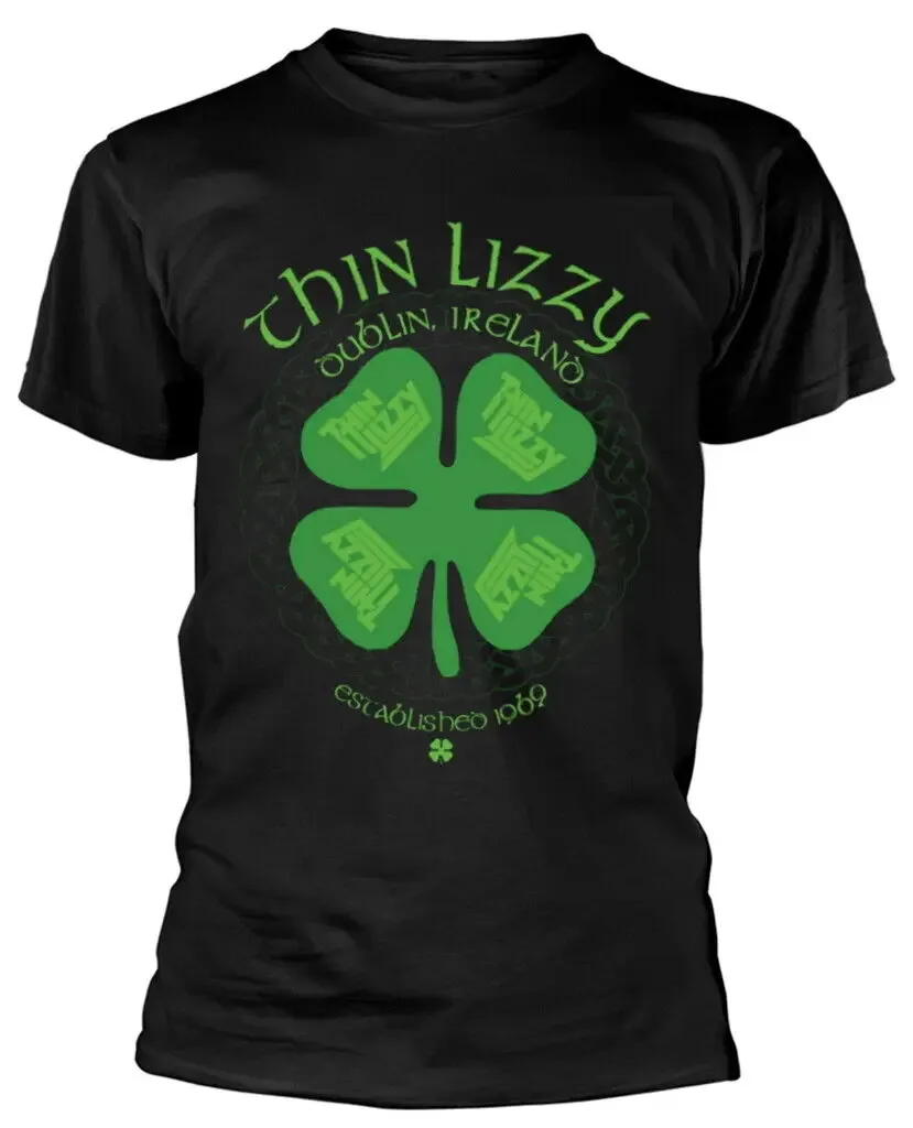 Thin Lizzy Four Leaf Clover Black T Shirt New Official