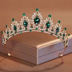 Itacazzo Bridal Headwear Green-Colour Women's Fashion Party Crown Girl Performance Tiaras
