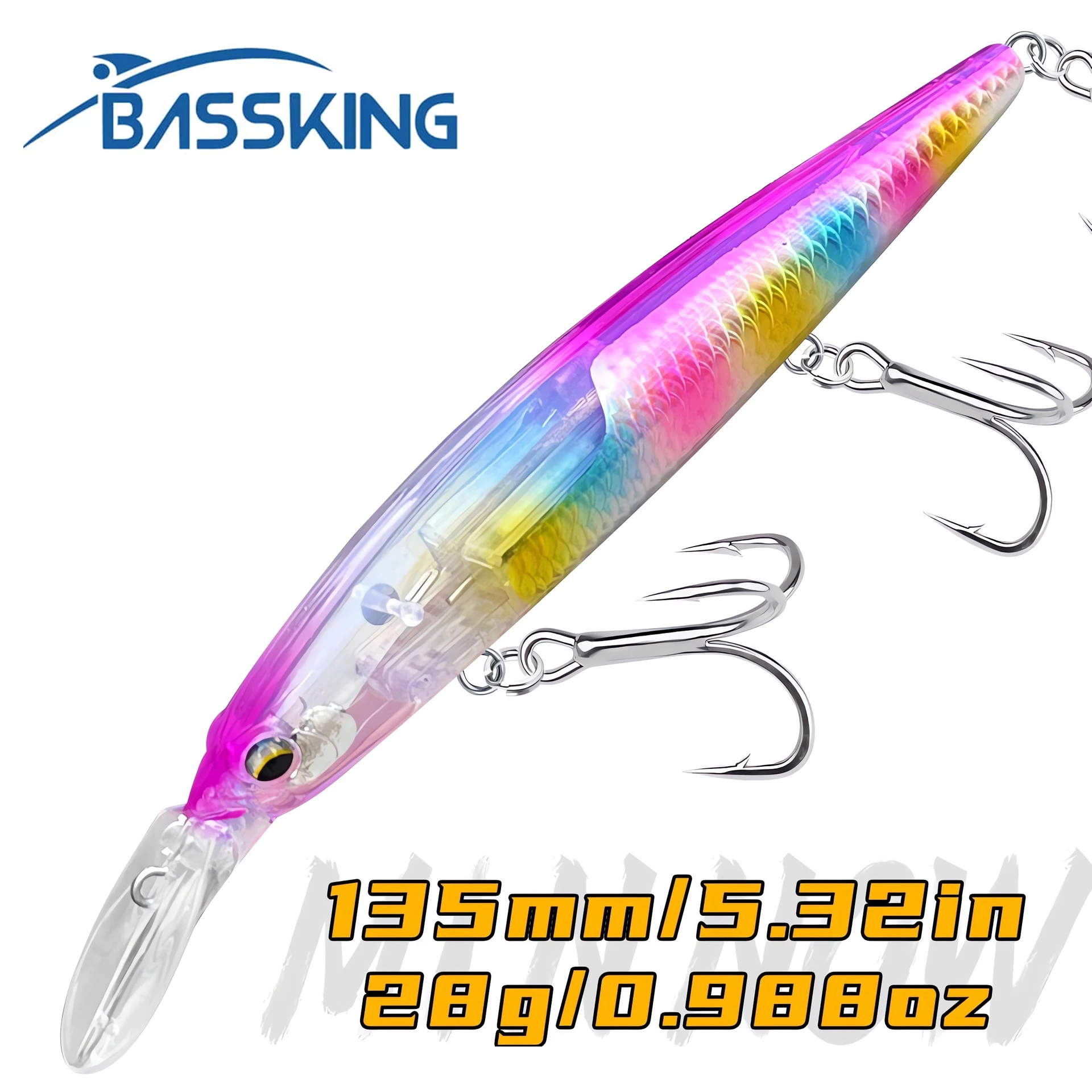 

Flash Flake Minnow Fishing Lure 135mm/27g Long Casting Wobbler With Weight Slider System Bait For Bass Pike Tackle