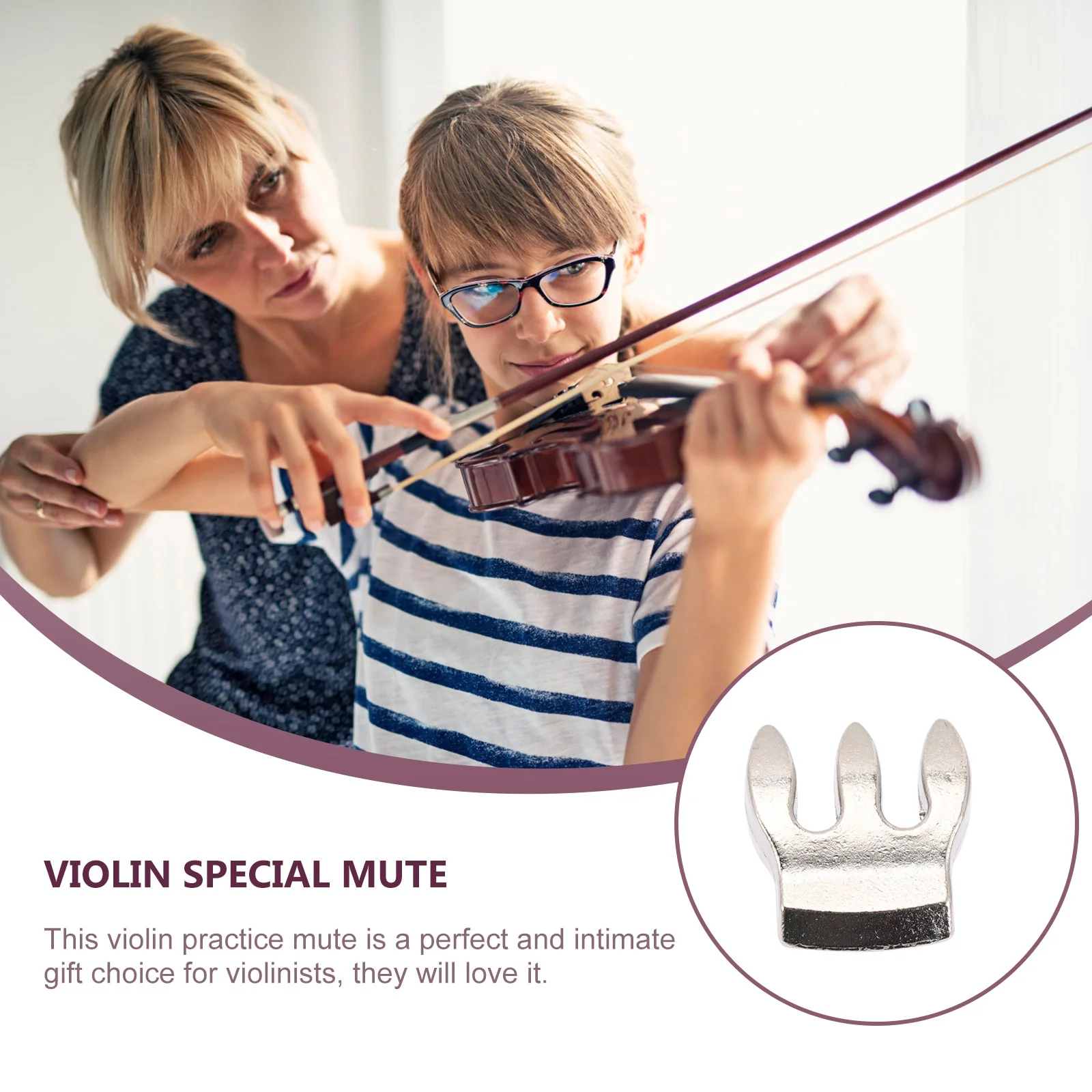 

Violin Sordine Metal Practice Mute for Sound Reduction Soften Tone Volume Control Perfect Violin Accessories Music