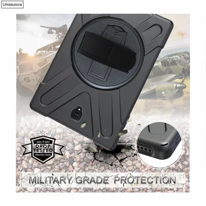 For Samsung Tab S4 10.5 inch SM-T830 SM-T835 Heavy Duty Rugged Tablet Case Hand Strap Stand Shockproof PC Cover Protective Funda view 5