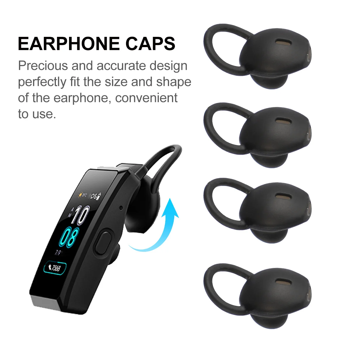 4pcs Silicone Ear Cap Earbud Covers For B5 Replacement Ear Tips Soft Comfortable Earphone Protectors Cover