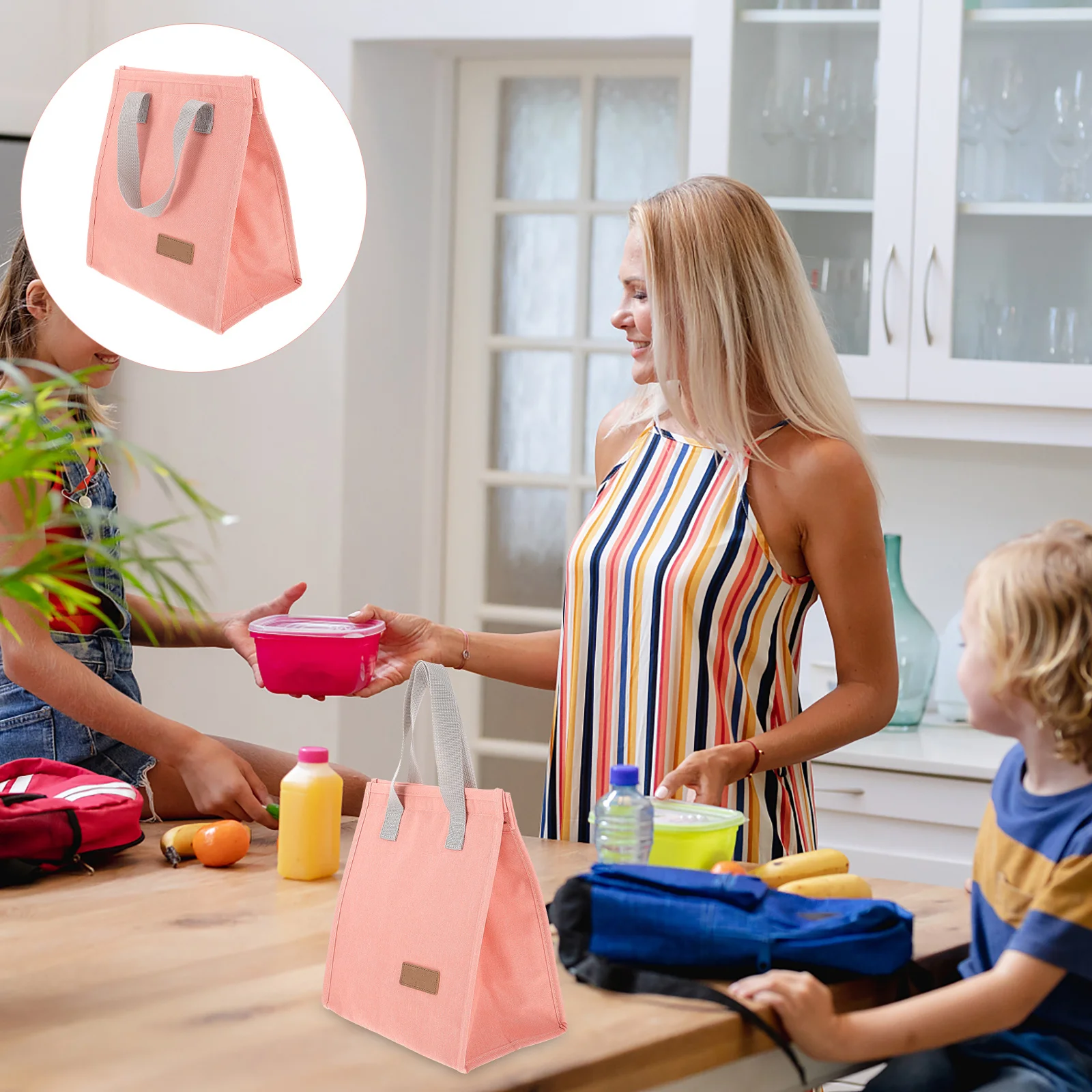 

Convenient Bento Bag Lunchbox Container Thermal Insulation Large Capacity Wear-Resistant Zipper Seal Portable Outdoor