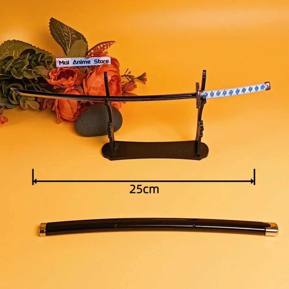 10in Mini Tanjirou Katana Reale Katana Giapponese Metallo Demone Slayer Spada Piccolo Originale Samurai Ainme Kimetsu No Yaiba Giocattolo Regalo