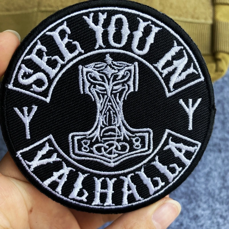 Nordic Invasion Morale Badge Embroidery on Clothes Patches See You in Valhalla Backpack Tactical Stickers Accessories Emblems