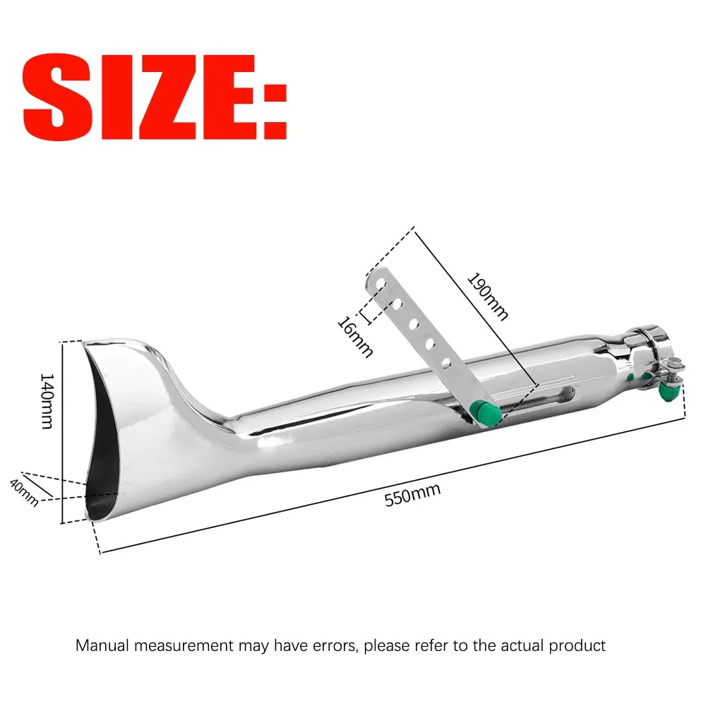 Exhaust Pipe Modification Suitable for Honda CG Cruise/Prince/Ranger/Harley/XL883 1200 Retro Modified Fishtail Exhaust Pipe