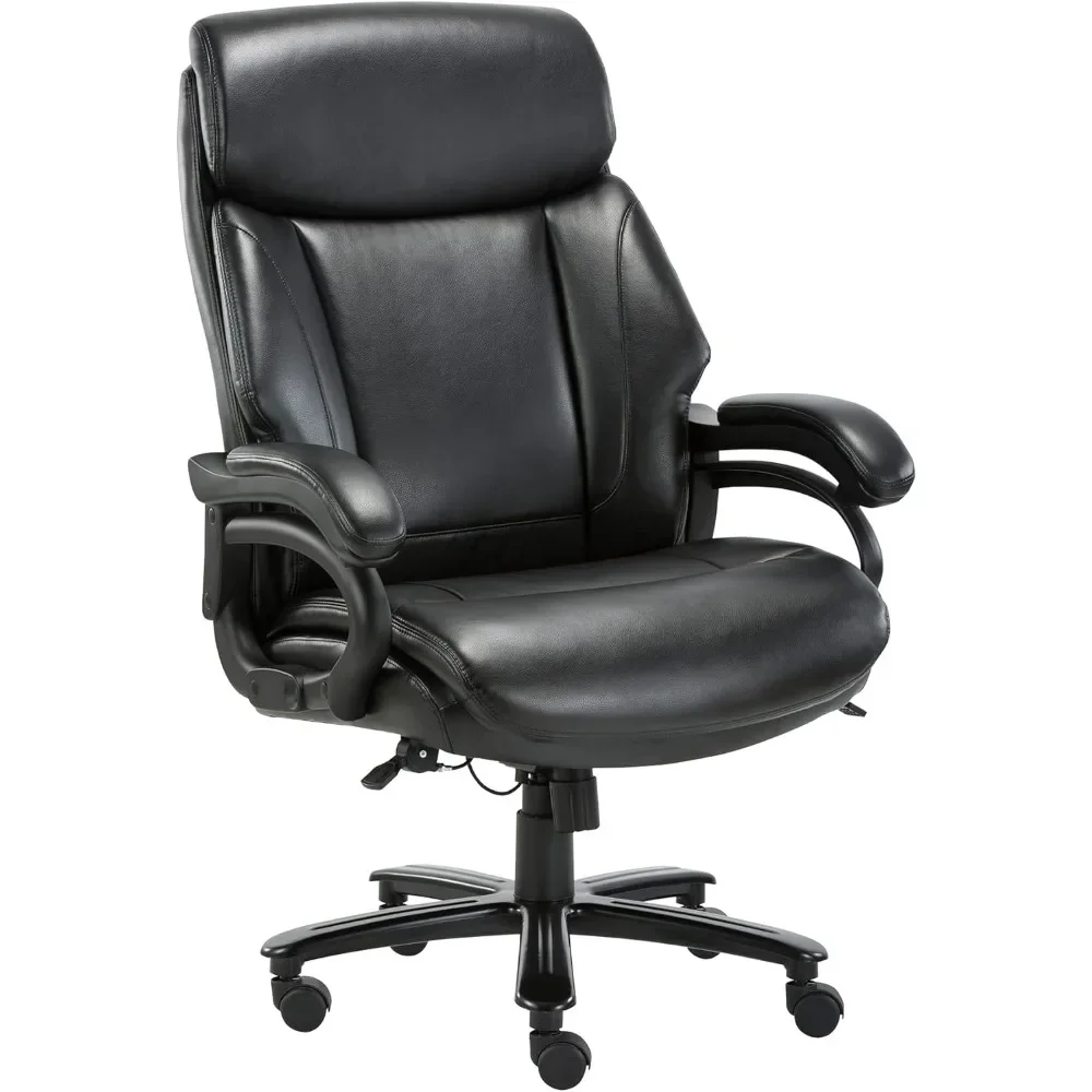 Cadeira de escritório com assento extra largo, cadeira executiva, encosto alto, couro ergonômico, cadeira de computador com inclinação, Heavy Duty, 400lbs