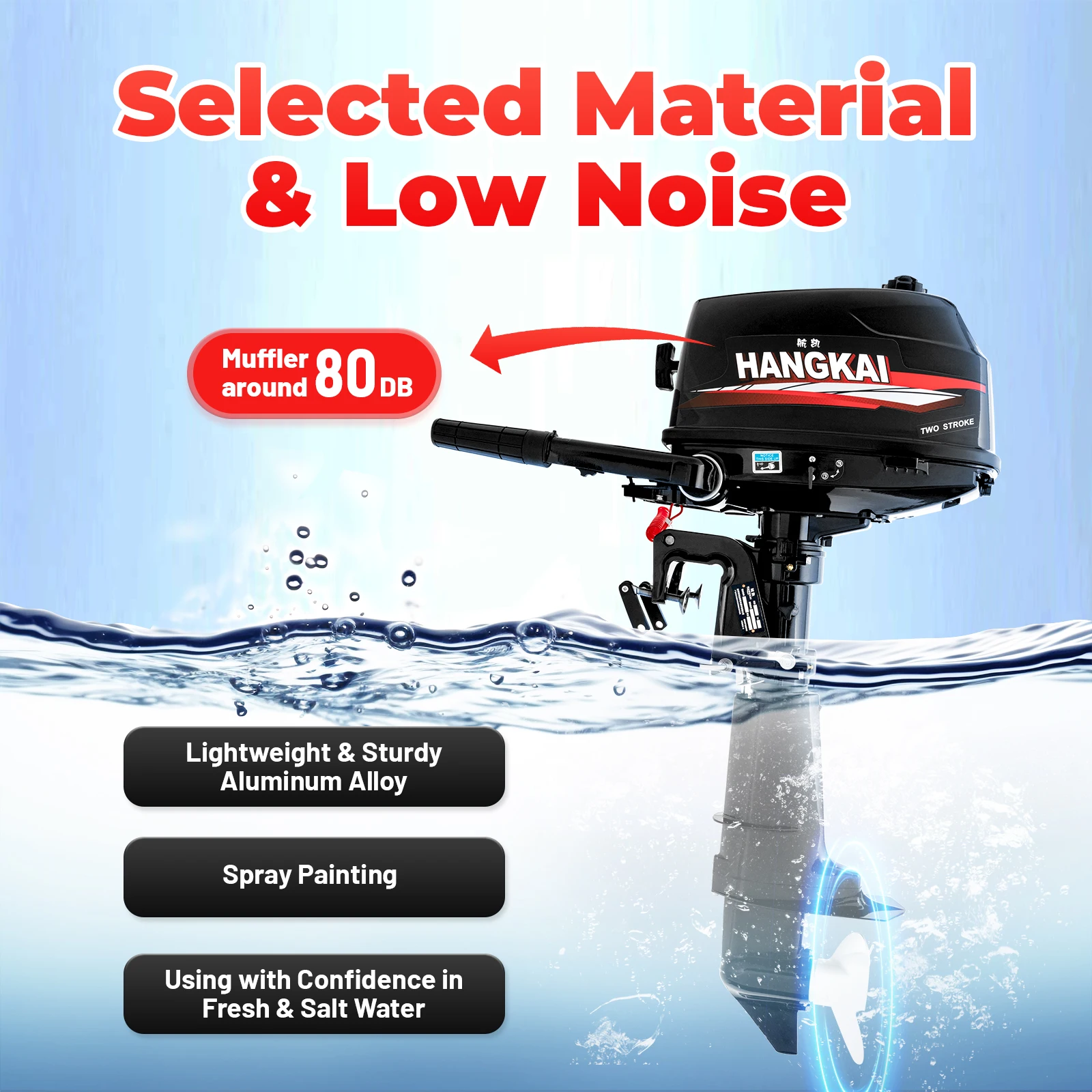 

2-Stroke Outboard 6 PS Short Shaft Gasoline Fishing Boat Engine Water Cooling CDI System