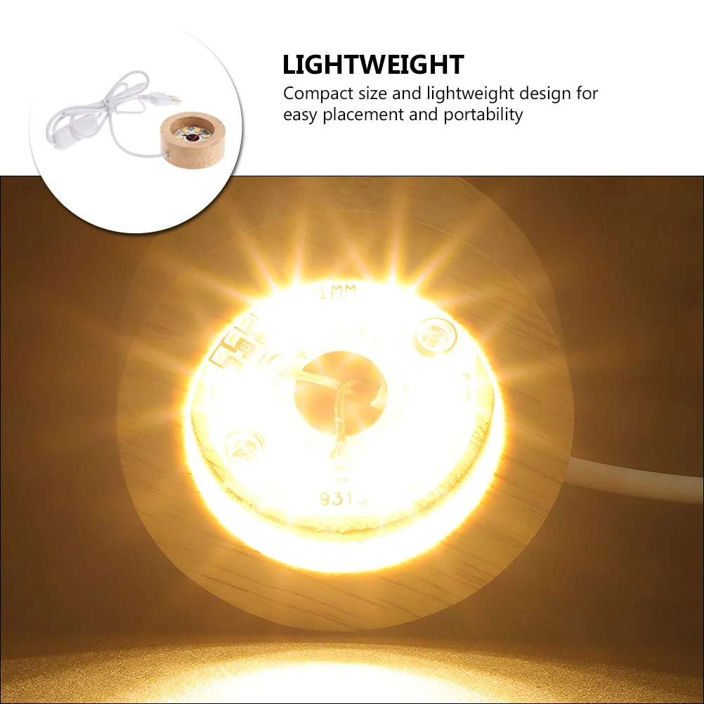 Light Socket Crystal Ball Lamp Holder Balls Decorate Wood Base Crafts Pedestal Lighting