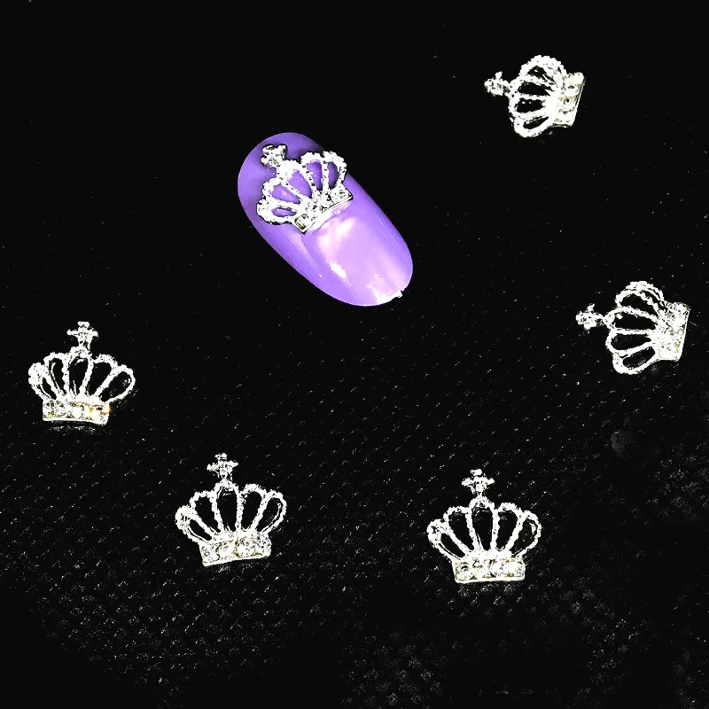 

Silver Luxurious Crown Nail Art Decorations Kawaii Queen Rhinestone Nail Jewelry Shiny Crystal 3d Coronas Nailart Supplies