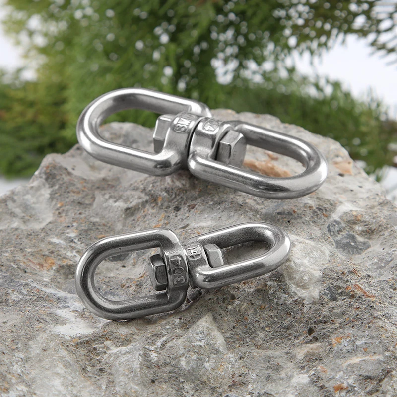 304 Stainless Steel 360 Degree Rotating 8-Shaped Chain Snap Ring Connecting Hook Swivel Universal Hardware Accessories