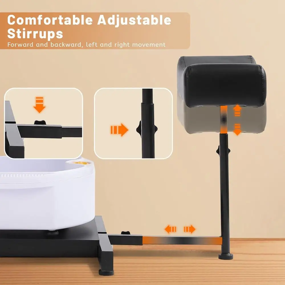 360 °   Cadeira giratória para pedicure com elevador hidráulico ajustável e apoio para os pés, preto-dourado para salões e spas