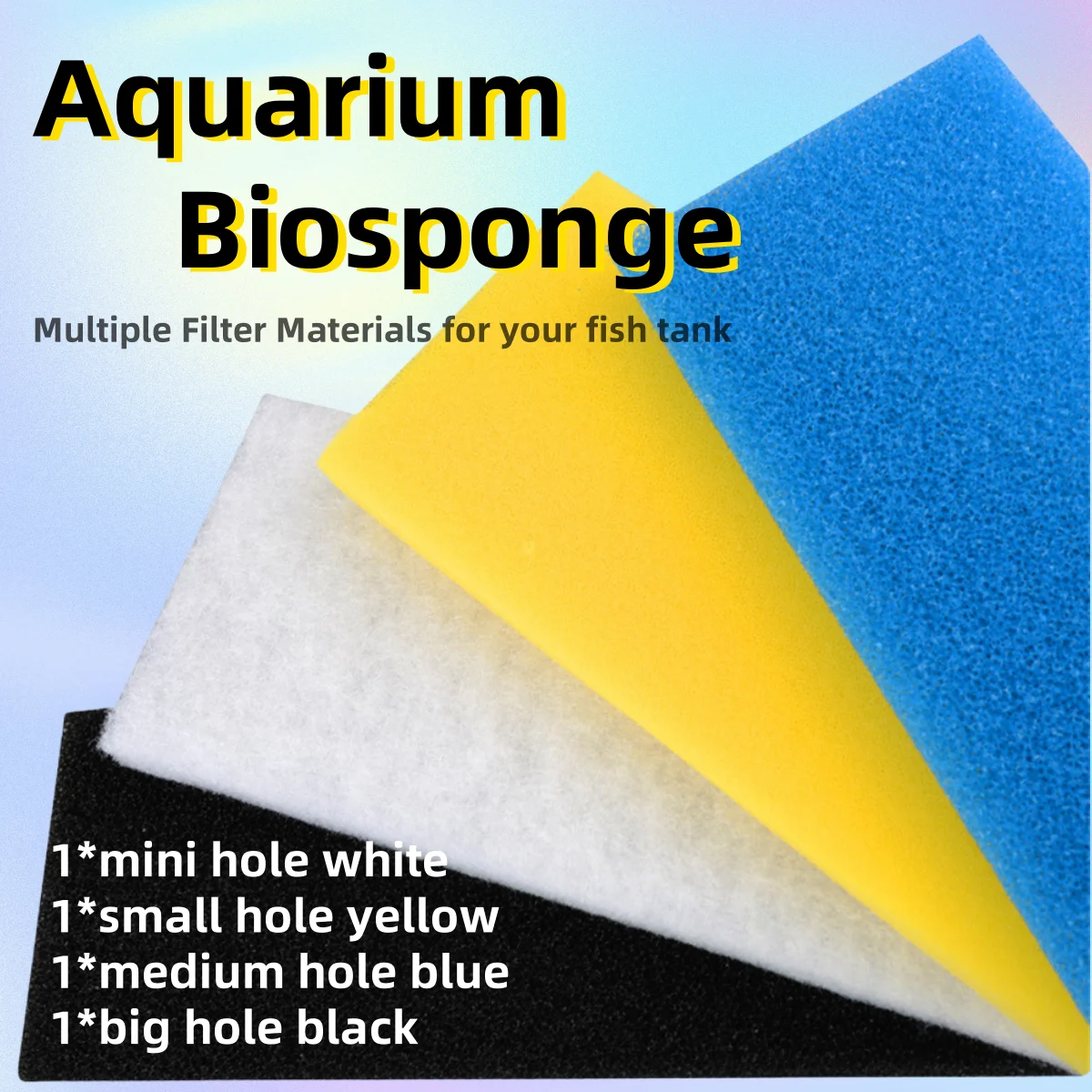 4 pack as one set Fish Tank Aquarium Filter Cotton Easy to Use Purifying Water Quality Thickened Design Fish Tank Filter Sponge