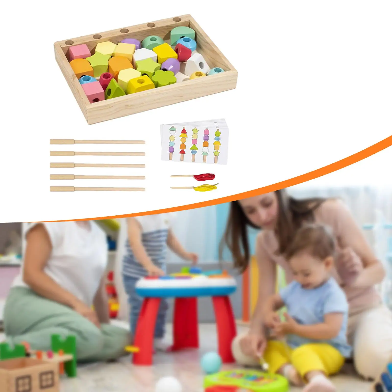 

Деревянные бусины, развивающие игрушки, ранние развивающие игрушки для детей 2, 3, 4, 5 лет