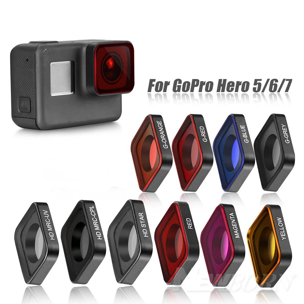 UV CPL Start ND4 ND8 ND16 ND32 Lens Filter Neutral Density For Gopro Hero 5 6 7 Black Camera Action Camera Accessory Red Yellow