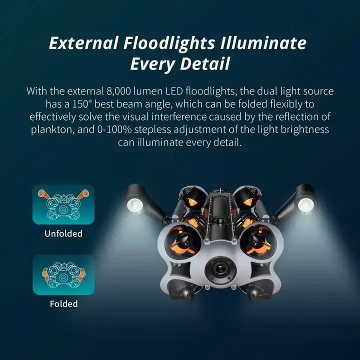 MSChasing M2 Pro Max 4k Hd طقم فحص سفلي للمياه تحت الماء كاميرا WIFI Gps Rov للغوص وصيد الأسماك بدون طيار
