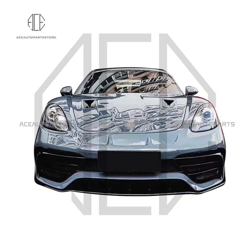 ชุดกันชนหน้าคาร์บอนไฟเบอร์สําหรับ Porsche Cayman Boxster 718 ดัดแปลง PD สไตล์ Body Kit รถอุปกรณ์เสริม