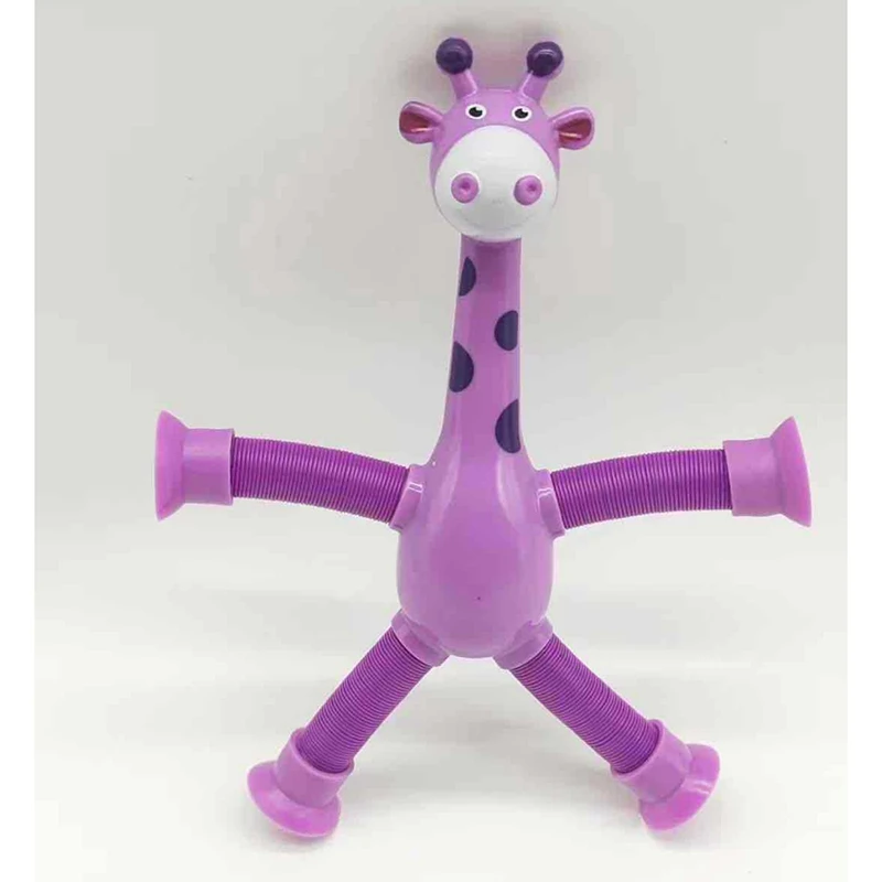 Lot de 4 ventouses de girafe de dessin animé, jouets d'instituts