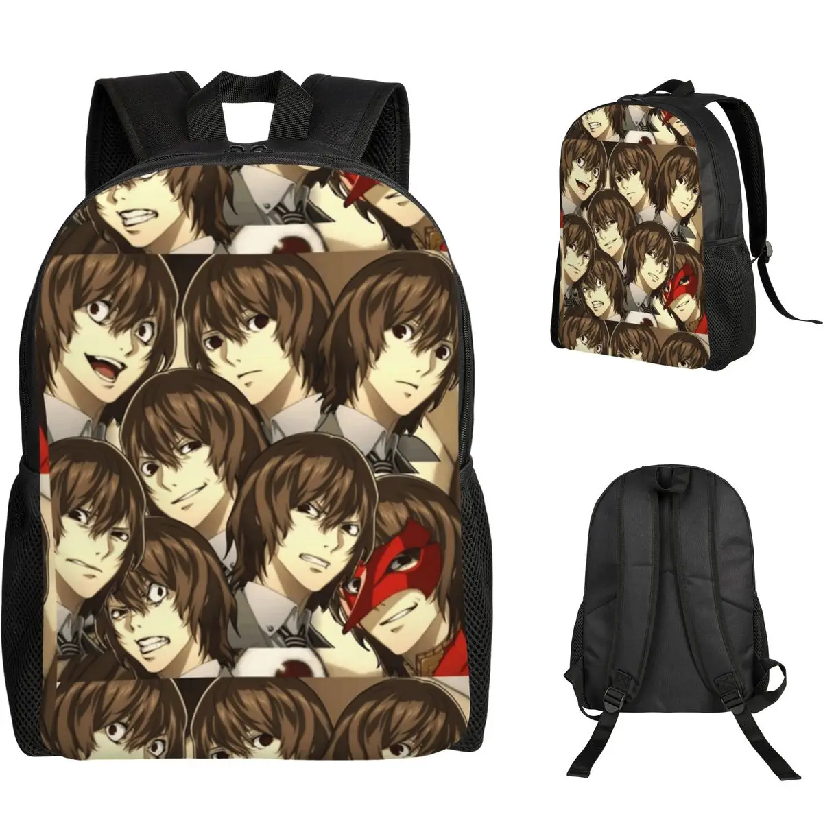 

Рюкзак Many Faces Of Goro Akechi для студентов, школьников, мальчиков и девочек, школьная сумка, сумка для ноутбука, сумки через плечо