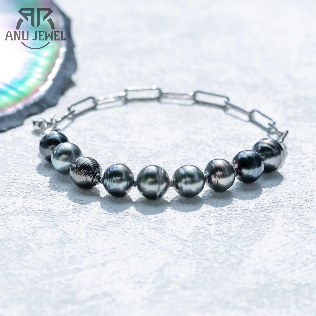 AnuJewel 8-9mm Tahitian Schwarz Barockperlen-Armband aus 925er Sterling Silber – Ein detaillierter Testbericht für stilvolle und hochwertige Schmuckliebhaber