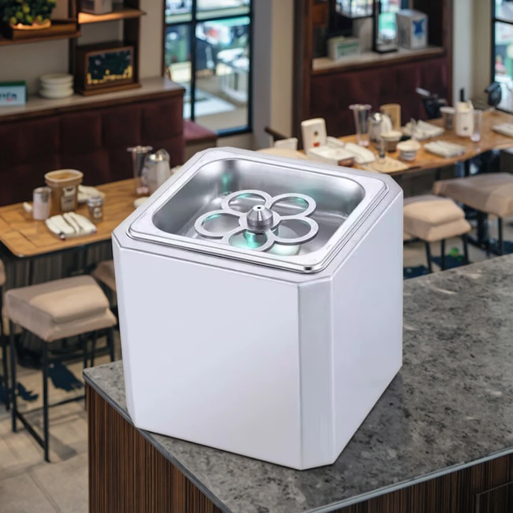 

Small Desktop Stainless Steel Rapid Wine Glass Cup Dispenser with Sanitizer for Home Use