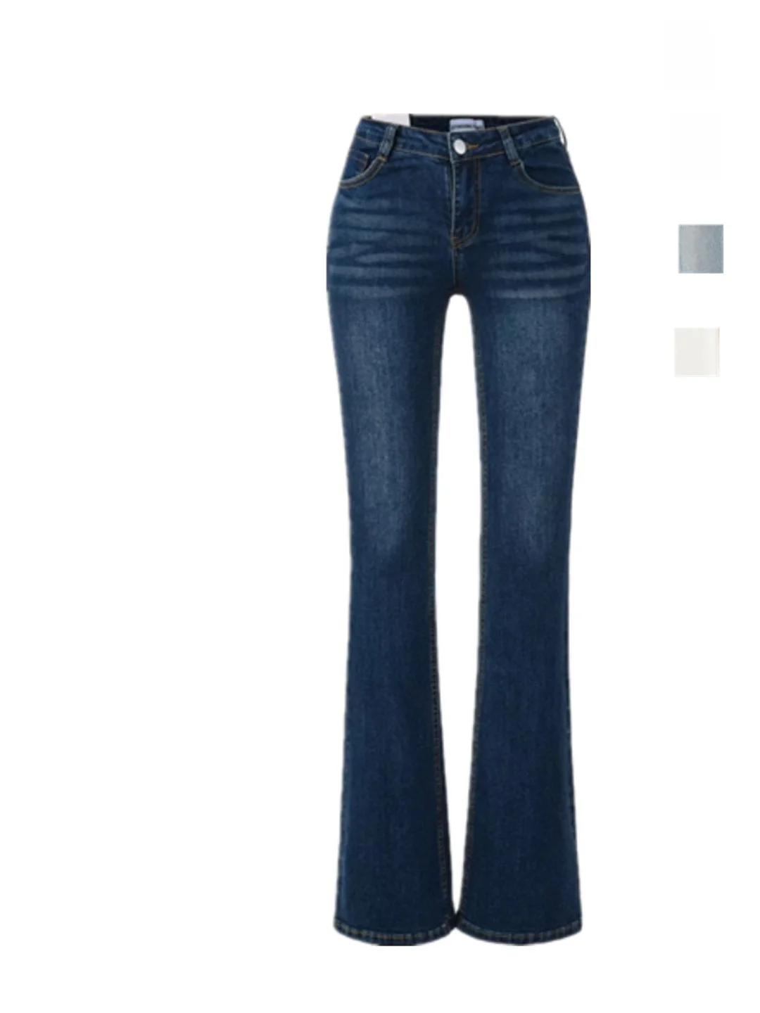 

Slimming High Rise Denim Bell Bot Sexy V Waist Hip Enhancing Tummy Control Bootcut Long Pants Low Waist Ladies Jeans