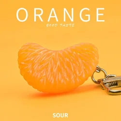 Creative Fruit Simulation Orange Flap Key Chain Pvc Alloy Key Chain Pendant Shooting Props Schoolbag Girl Funny Jewelry Pendant