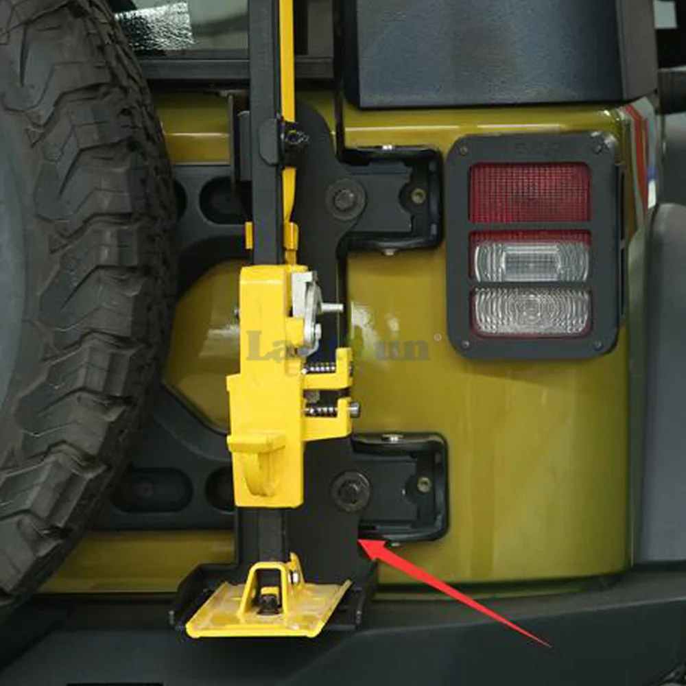 

SXMA J359-2 Rear Hi-lift Jack Carrier Holder Monkey Climbing Pole Base Tailgate Jack Stands Bracket for Wrangler JK07-17