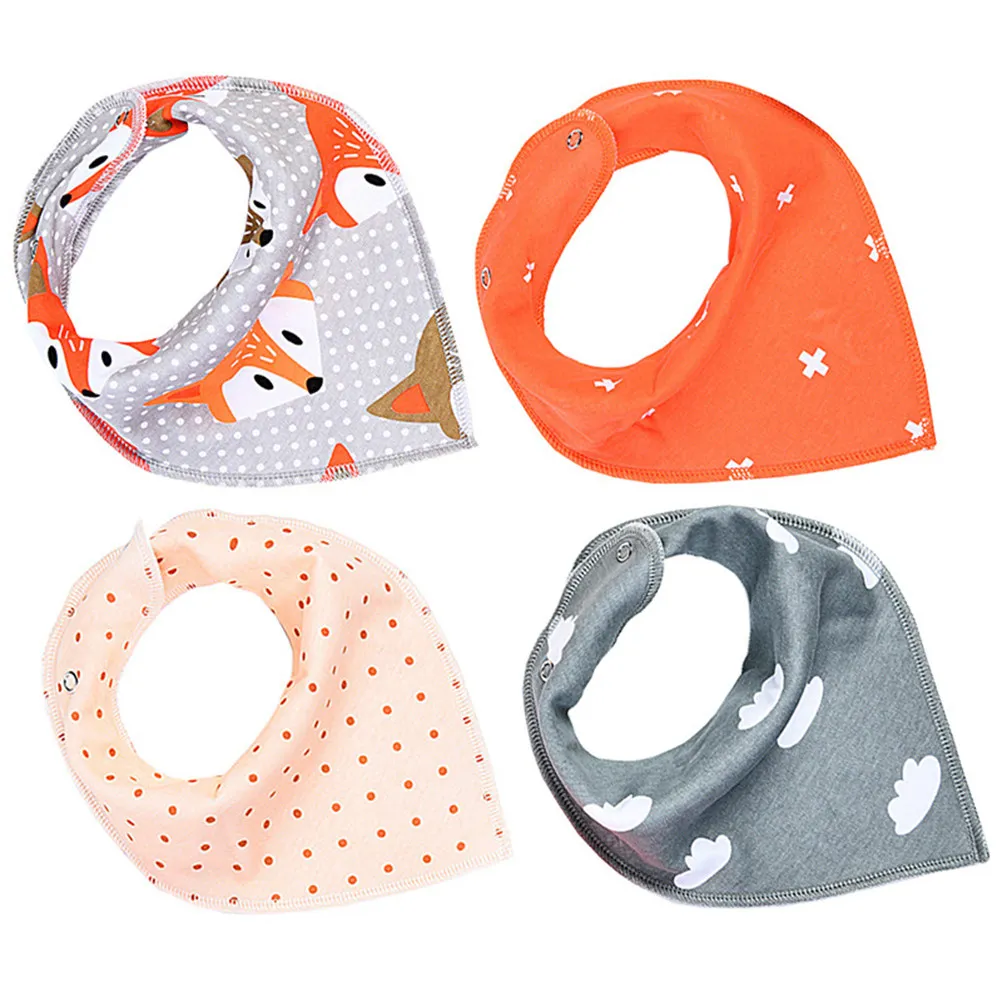 

4pcs Cotton Saliva Towels Baby Bibs Absorbent Drool Protection For Newborn Infants Kids Unisex Bandana Dribble Pad