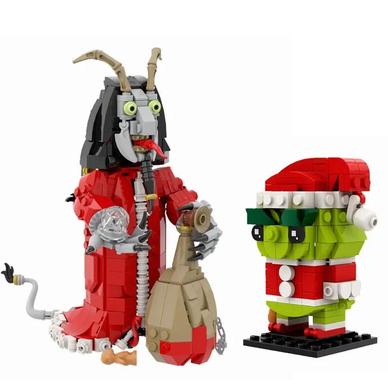 

New in 2025 Christmas Evil Krampus Green Monster Figures Set Building Blocks Kits Toys for Kids Christmas Birthday Gifts Bricks