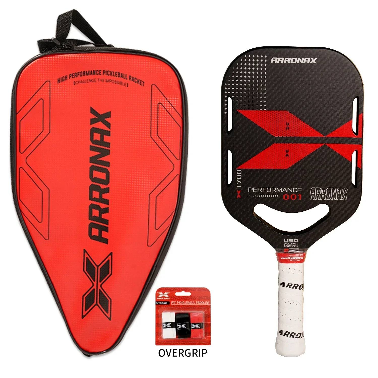 

ARRONAX Thermoformed Hot Sell Carbon Fiber and 3D 18K Pickleball Paddle 16mm with High Grit & Spin Surface Enlong Handle