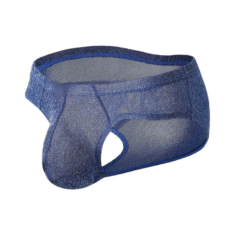 1pc Men's Ice Silk Mesh Boxer Briefs Sexy Mesh Sheer Low-rise Panties With Separate Pouch Breathable Cool Quick Dry Underwear
