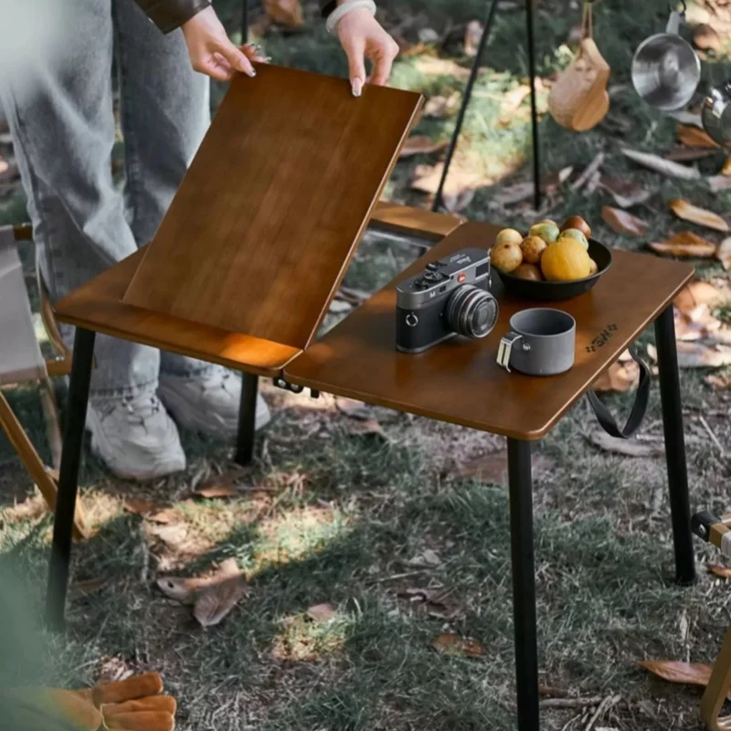 Outdoor IGT Table Portable Camping Liftable Table Bamboo And Wood Folding Freely Combined Tea Table