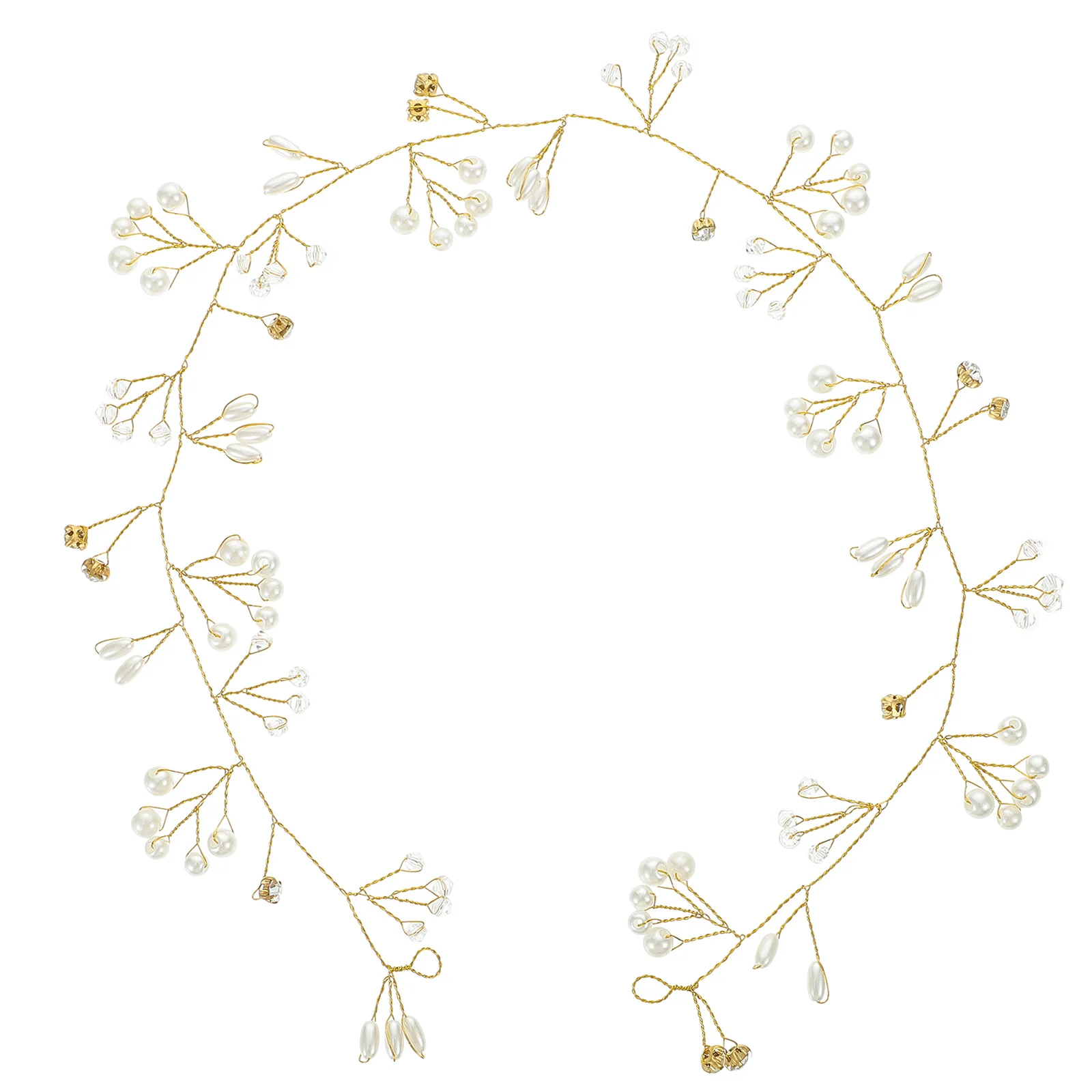 

Pearl Headband 50cm Crystal Hair Vine Wedding Accessories Bride Hairpiece Durable Comfortable Chic Style Bright Colors