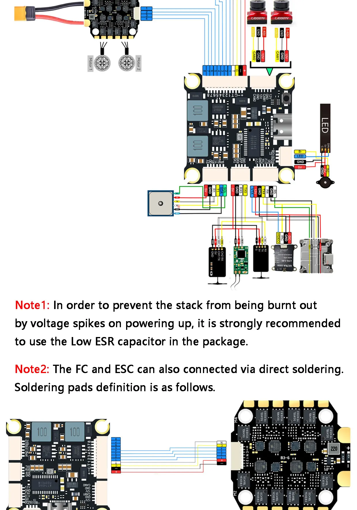 F405 F405HD / F7 F722 Flight Controller / F4 V3S Plus FC + 60A 4in1 BLheli_S ESC Stacks 30.5*30.5mm For RC FPV Racer Drone