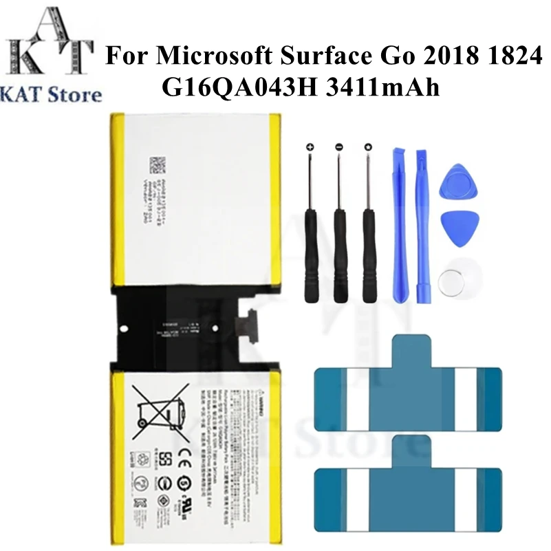 

G16QA043H 3411mAh Tablet Battery For Microsoft Surface Go 1 2018 1824 1825 Batteria Spare Part Replacement