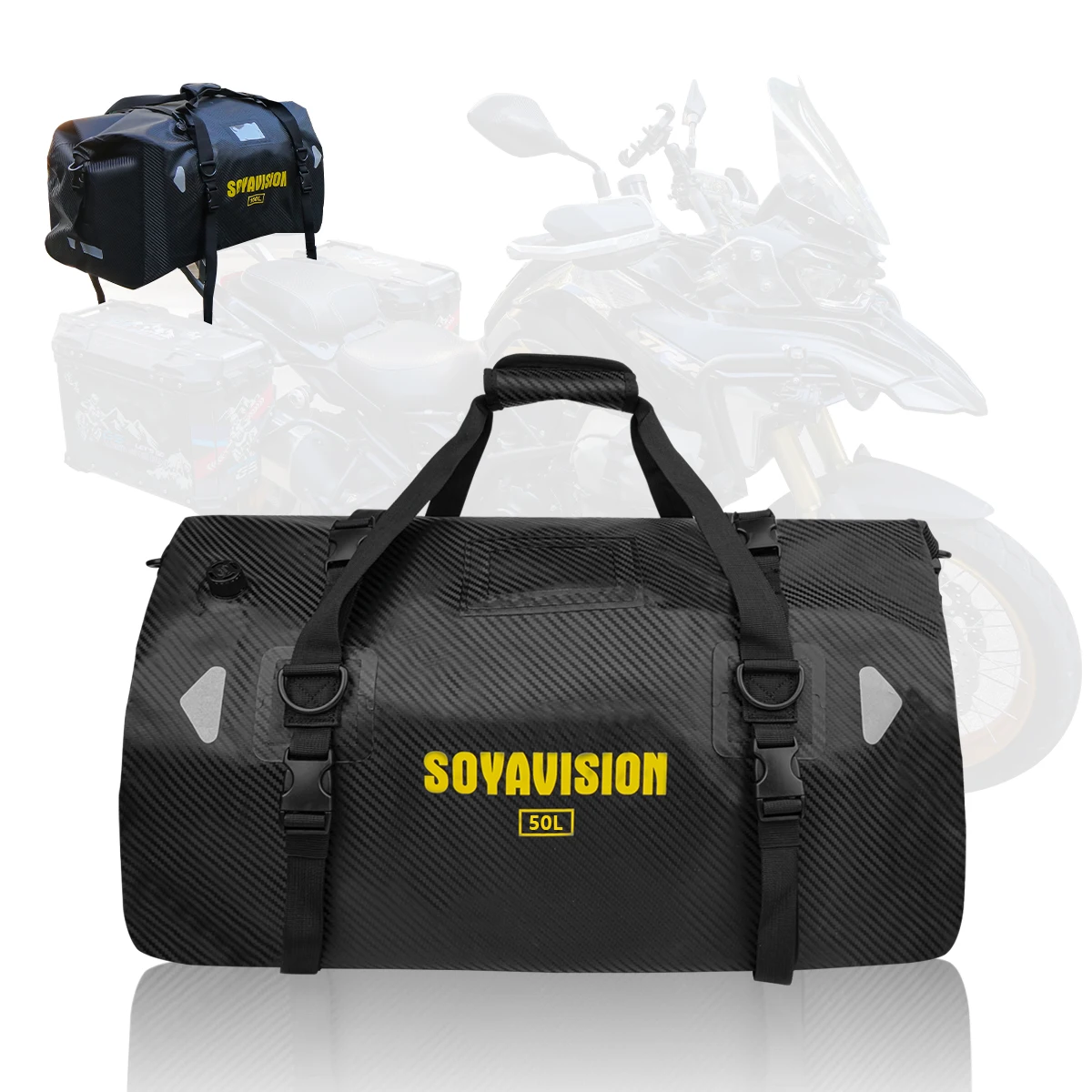 Wasserdichte Motorrad-Rücksitztasche, Reisegepäcktasche, 20 l, 80 l, 100 l, Motorrad, Powersports-Hecktasche, Packtaschen, Reithelmtasche – Detail 26