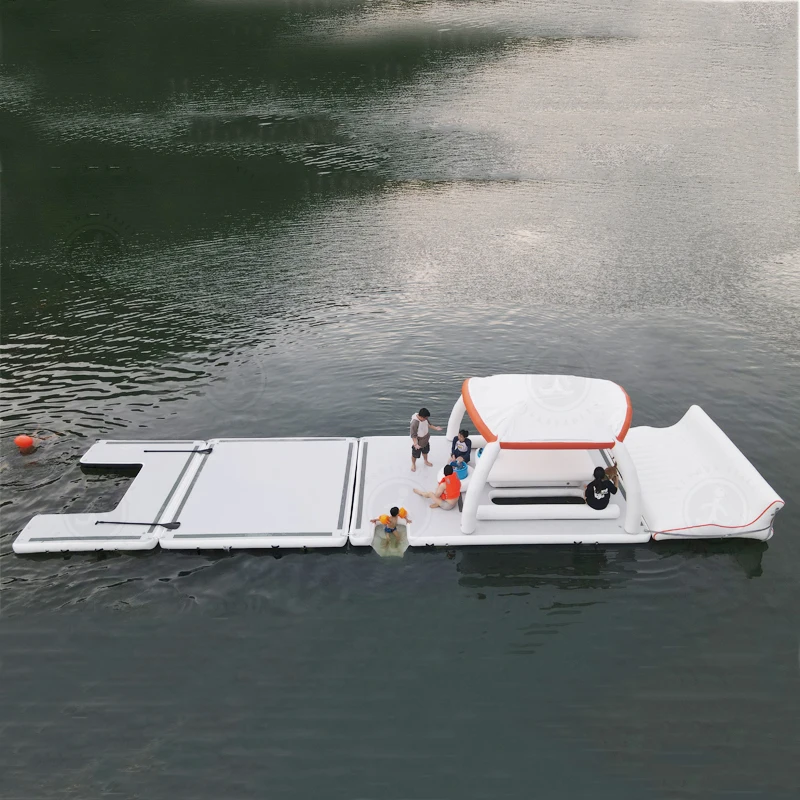 

Luxurious Canopy Lake Floating Party Platform Float Airtight Deck Commercial Inflatable Water Floating Tent