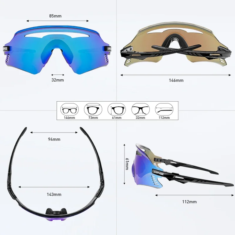 Kapvoe Cycling Sunglasses Cycling Glasses Bicycle Glasses UV400 MTB Eyewear Outdoor Woman Man Sports Goggles Bike Sunglasses