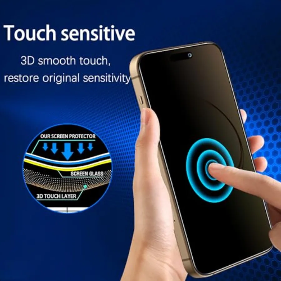 MAYtobe [2Pack Privacy Screen Protectoed for iPhone 16 Pro Tempered Glass Anti Spy No Bubbles Anti Scratch Easy to Install